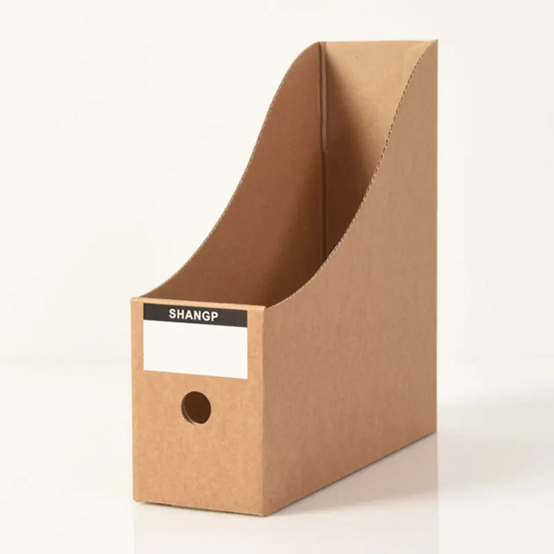 Foldable Kraft Paper Multi-functional Desktop Paper Storage Box Single Magazine Rack