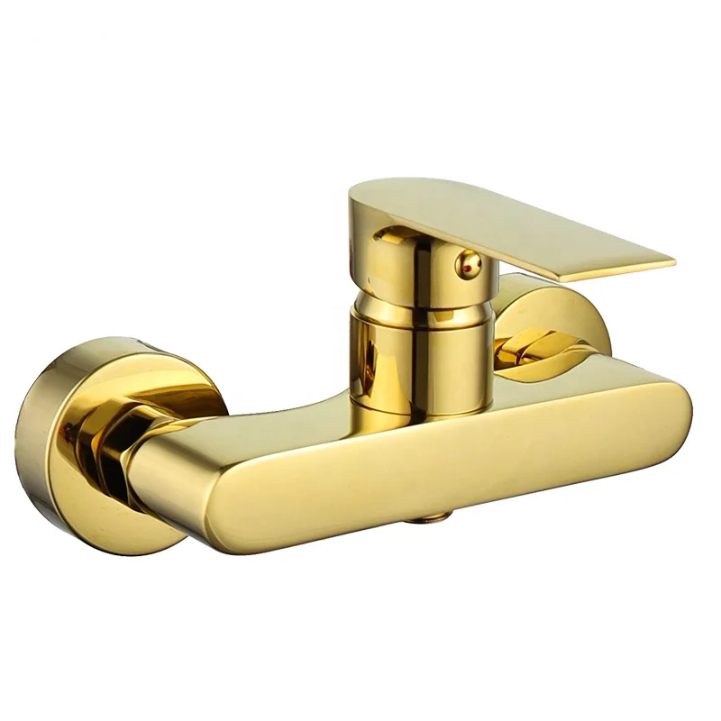 Wall Mounted Golden Bathtub Faucet Brass  Bathroom Shower Mixer