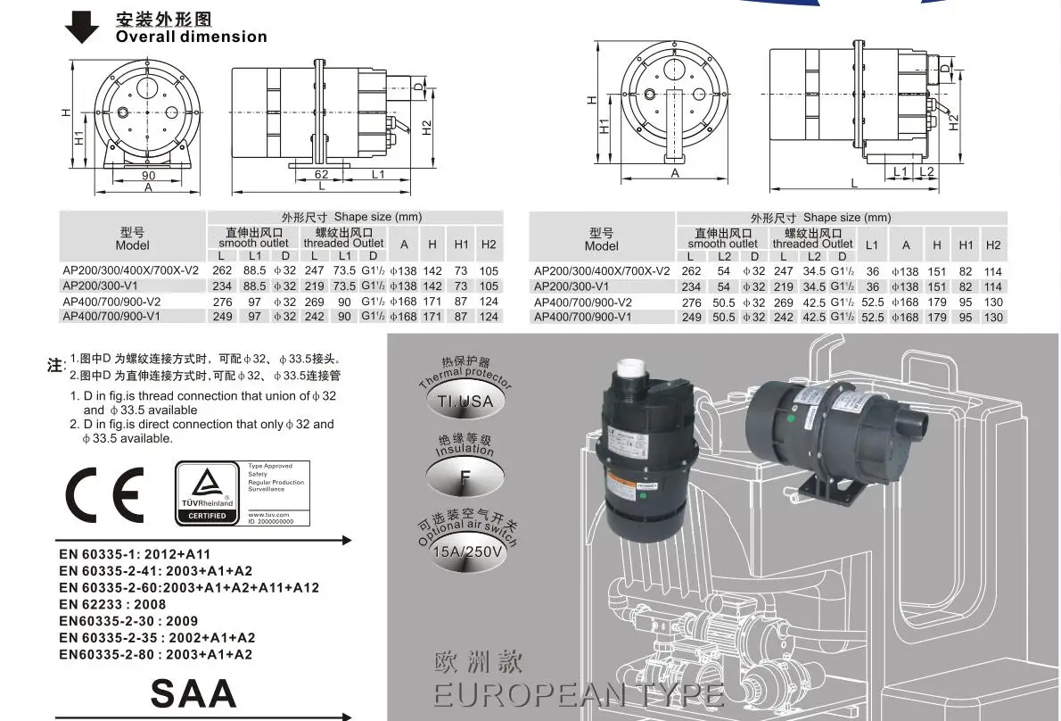 LX AP series spa воздушный насос ветровой для ванной воздуходувка горячего