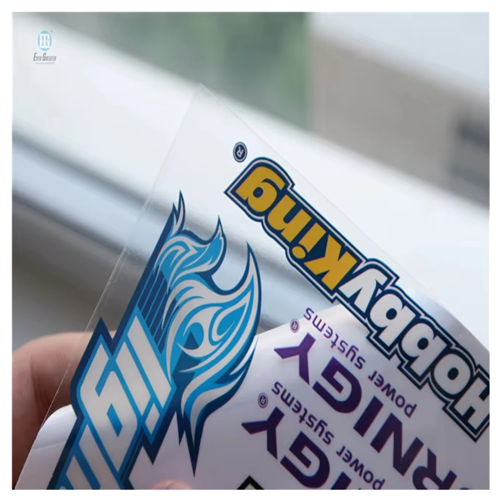 Customized Outdoor Use UV Proof PVC Clear Vinyl Sticker and Rectangle Bumper