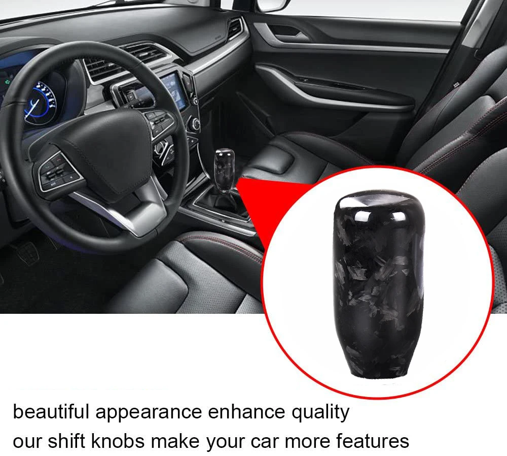 High Quality Manual Transmission Forged Carbon Fiber Gear Shift Head Gear Lever Knob for Most Car Decorations Accessories