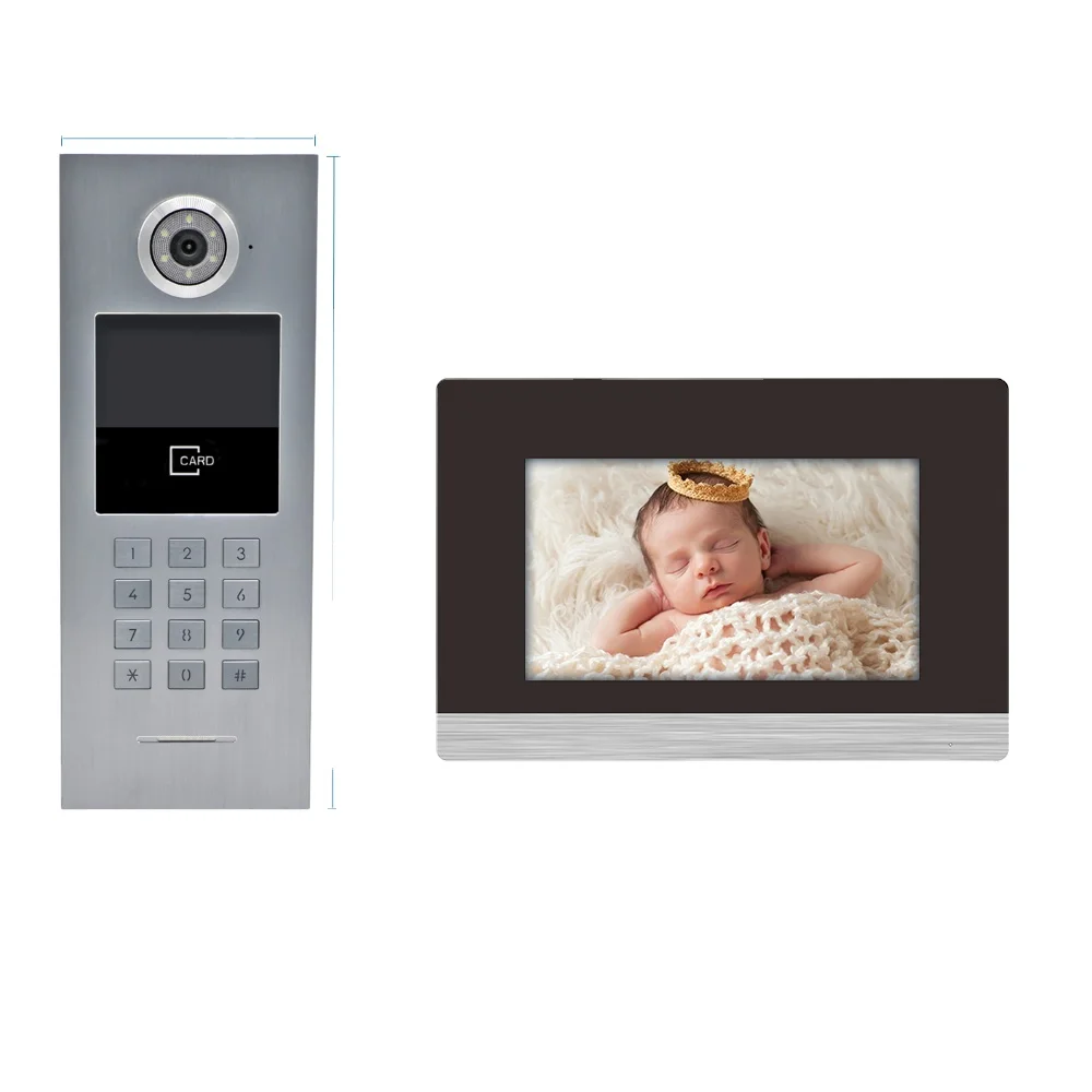 IP SIP touch screen 7 inch Professional apartment building video intercom