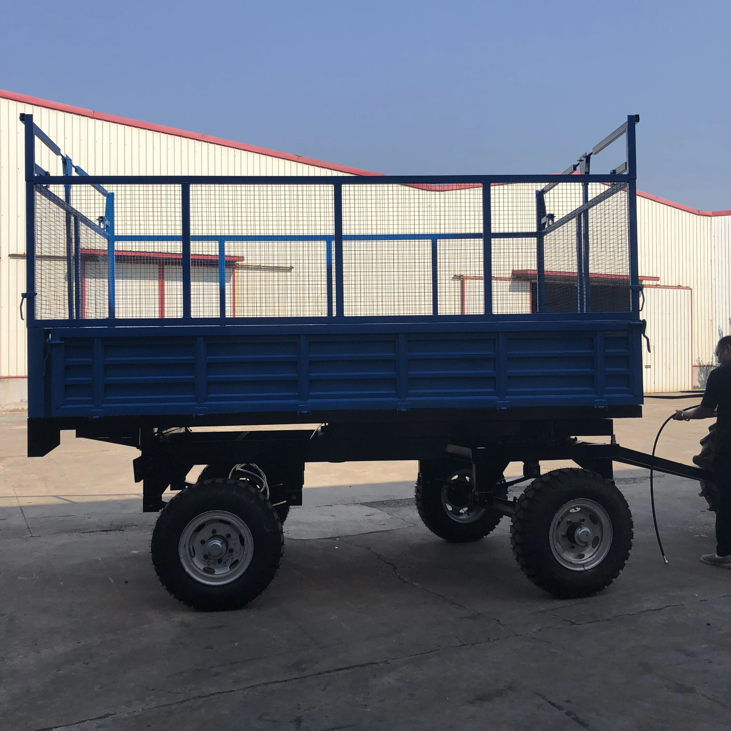 Best Factory Supply 1-13Tons 4 wheels Agricultural Tipping Trailer Tractor Mounted Trailer Left and Right Dump Farm Trailer