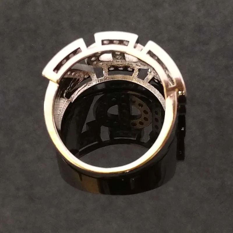 Greece Greek Top quality Cubic zirconia  custom 925 silver Sorority Dst letter Sorority ZPB ZETA PHI BETA Ring
