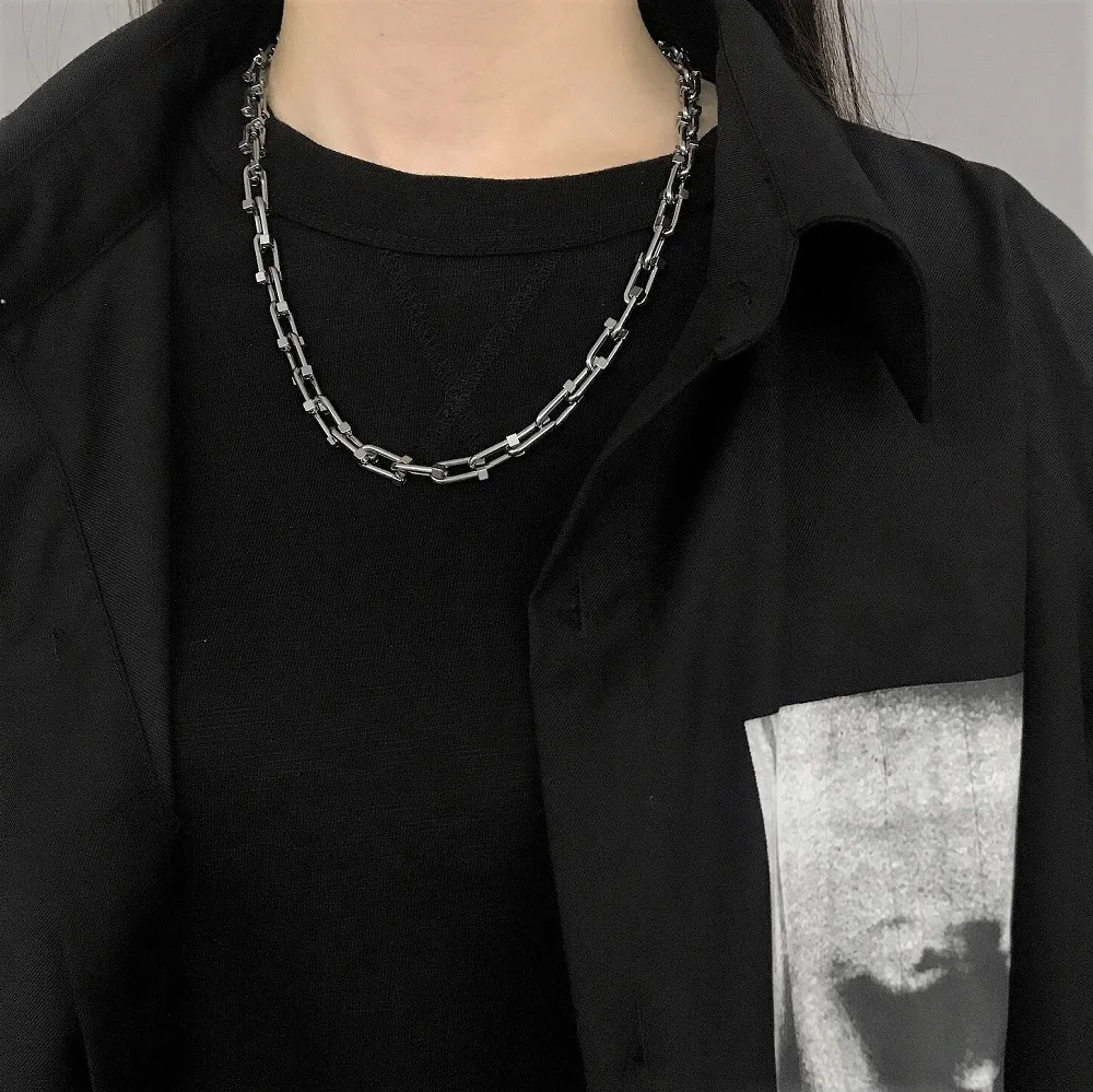 VAF U-Shaped Screw Designer Link Necklace Hip Hop Chain Choker Collar Necklace For Men