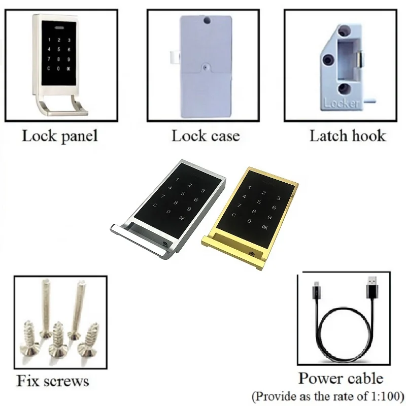 CE RoHS Public AA Batteries Electronic Code Sauna Lock with Wristband Rfid Card Password Keypad Cabinet Rfid Locker Lock Digital