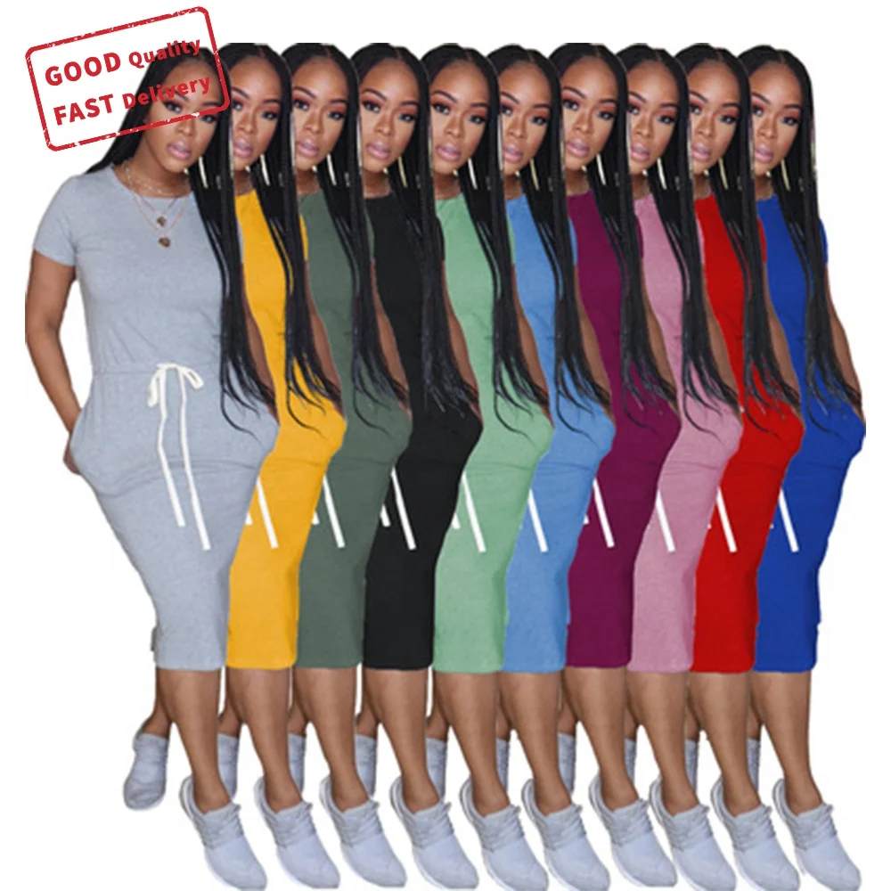 
GQ2298 2021 new arrivals ladies clothes dresses solid color long cotton dress fashionable casual dresses 