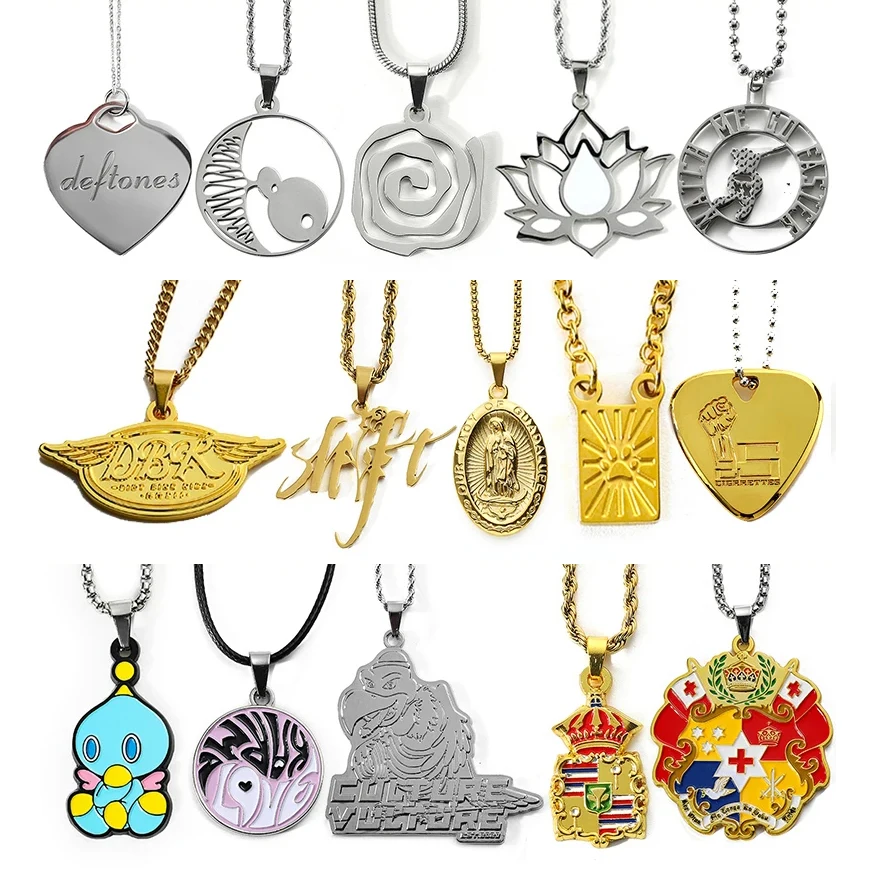 Custom Design Name Wholesale Engraving Laser Stainless Steel Pendant Chains And Pendants Dog Tag Necklace For Man