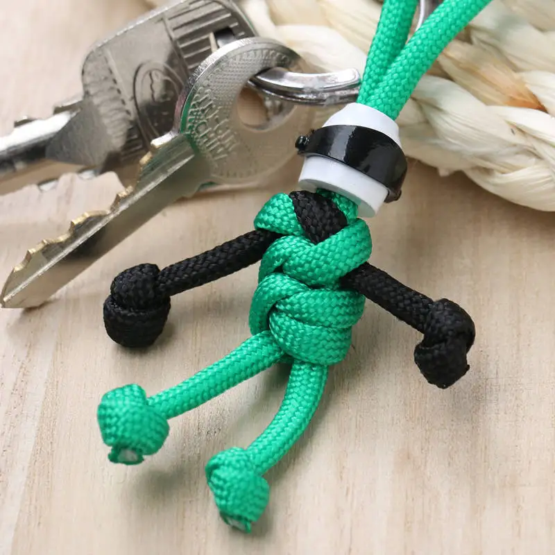 Plain Motorcycle Hand Doll Toy Lanyard Parachute Cord Woven Keychain Creative Personality Motorcycle Helmet Gift Keyring