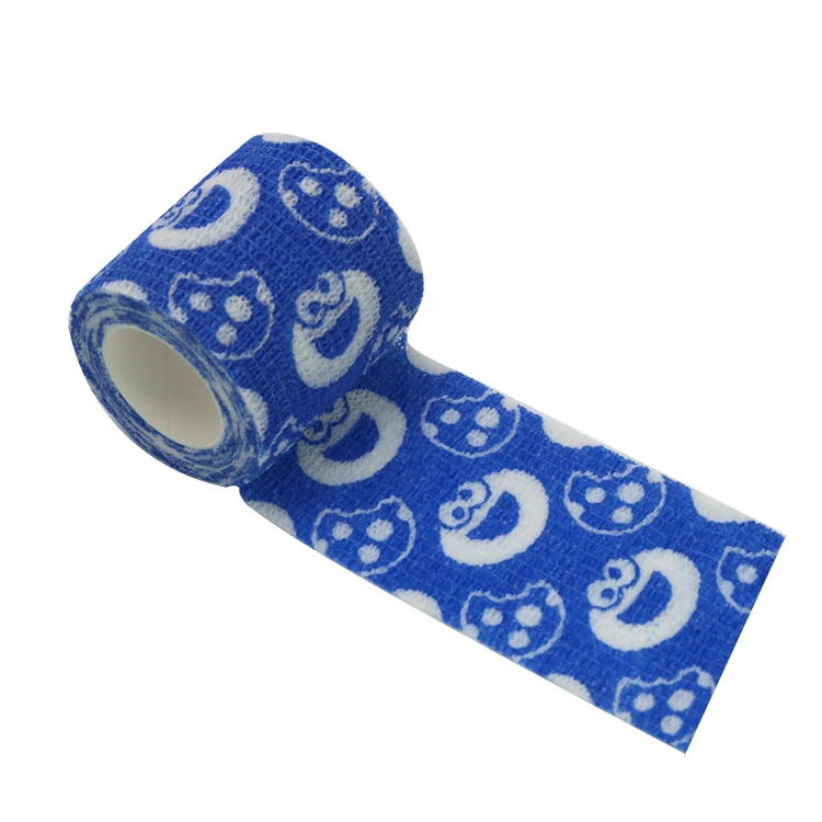OEM Factory custom printed cohesive bandage waterproof latex free animals rolls self adhesive bandage wrap tape