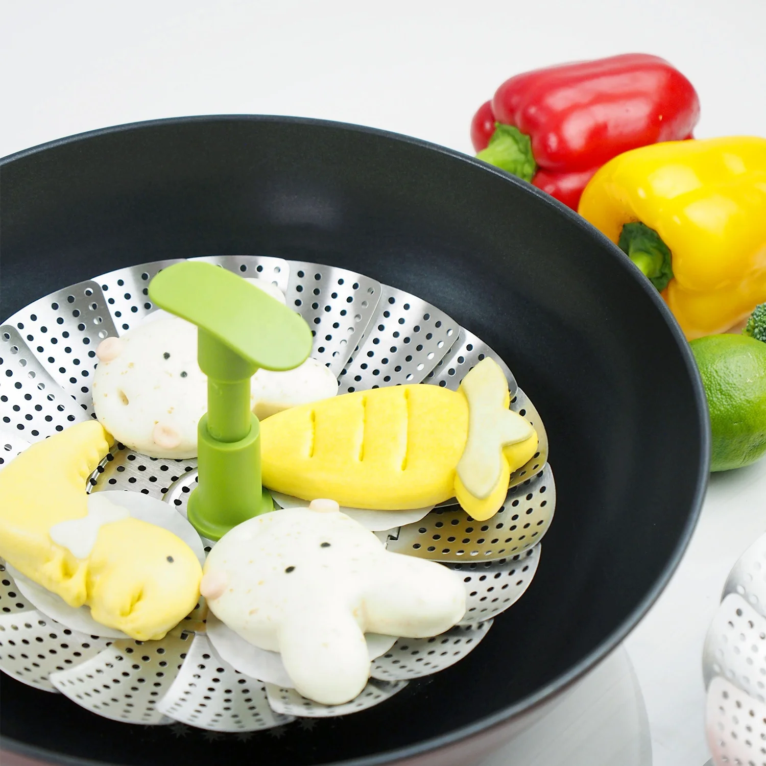 11-дюймовая складная корзина для отпаривателя из нержавеющей стали с телескопической