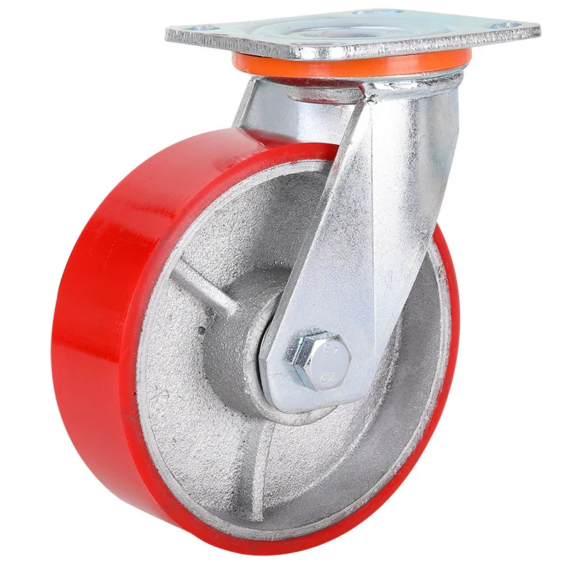 rotelle Caster Manufacturer Industrial  8' 200mm polyurethane wheels double bearing  adjustable heavy duty caster wheels
