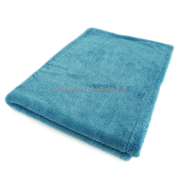 OEM Custom Microfiber Towel Car 1400GSM 80x50cm Detailing Quick-Dry Super Absorbent Twisted Loop Car Cleaning Drying Towels