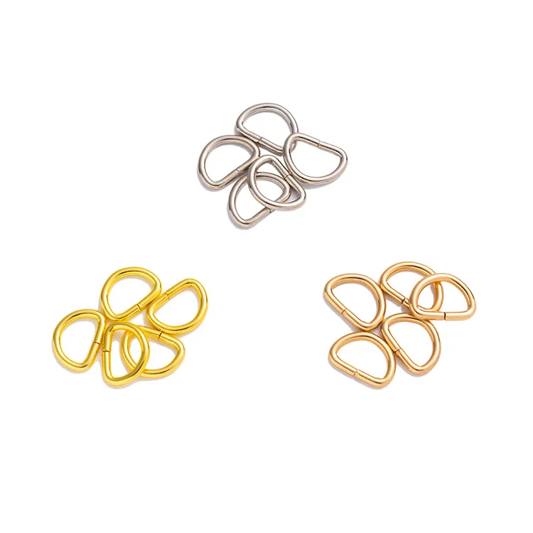 Professional Custom Wholesale Good Quality Luggage Handbag Accessories Dog Collar 10mm Metal Small D Rings Hardware Mini D Ring