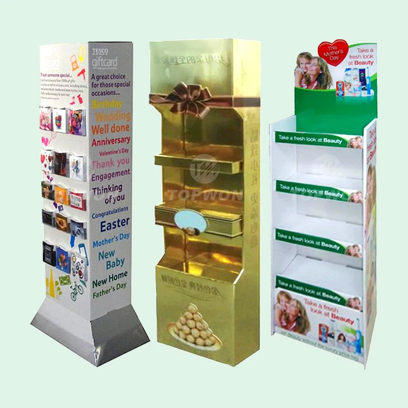 Cardboard Point of Sale Pos Corrugated Racks Bottle Water Wine Beer Drink Beverages Display Stand Recycled Cardboard Customized
