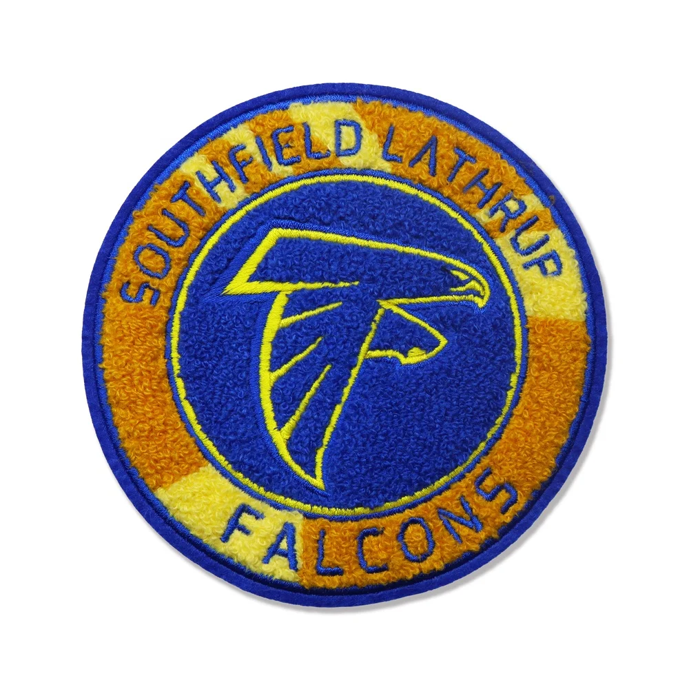 Heat Press Embroidery Detroit Lions Logo Chenille Patch Iron On Nfl Football Team Etroit City Lions Patches Badge