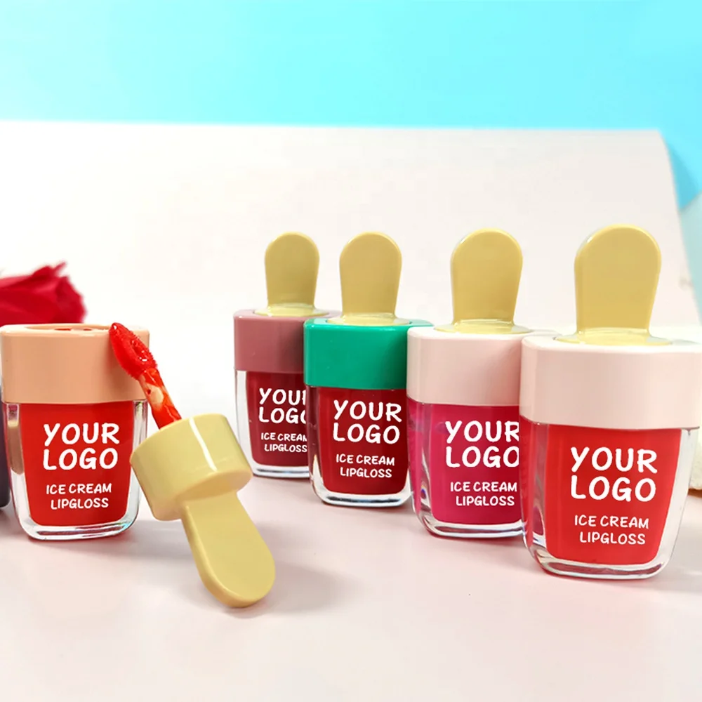 Make Your Own Lipstick Korea Makeup Kid Cute Mini Lip Gloss Long Lasting Moisturizing Ice Cream Lip Tint