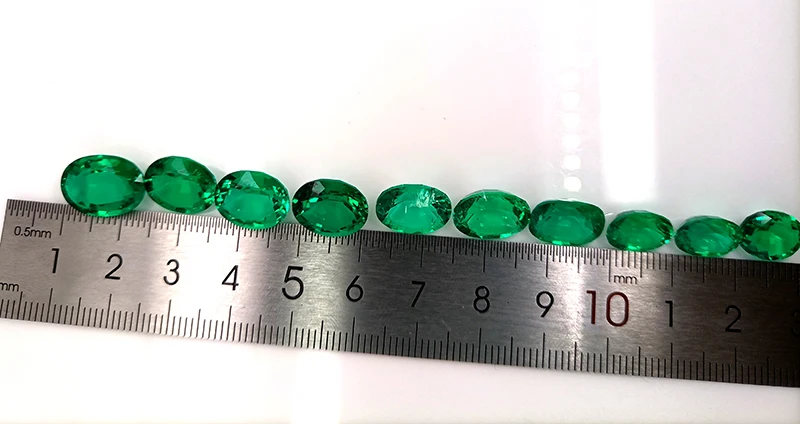 ZHF Wholesale and cut Colombian Lab Grown Emerald Oval  Cut  Hydrothermal Created loose gemstones
