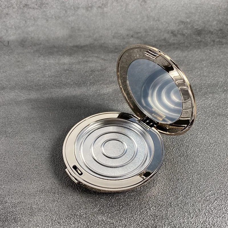 LZ Pack 100pcs 59MM Pan Round Metallic Gold Luxury Face Compact Pressed Powder Case Private Label Blusher Case