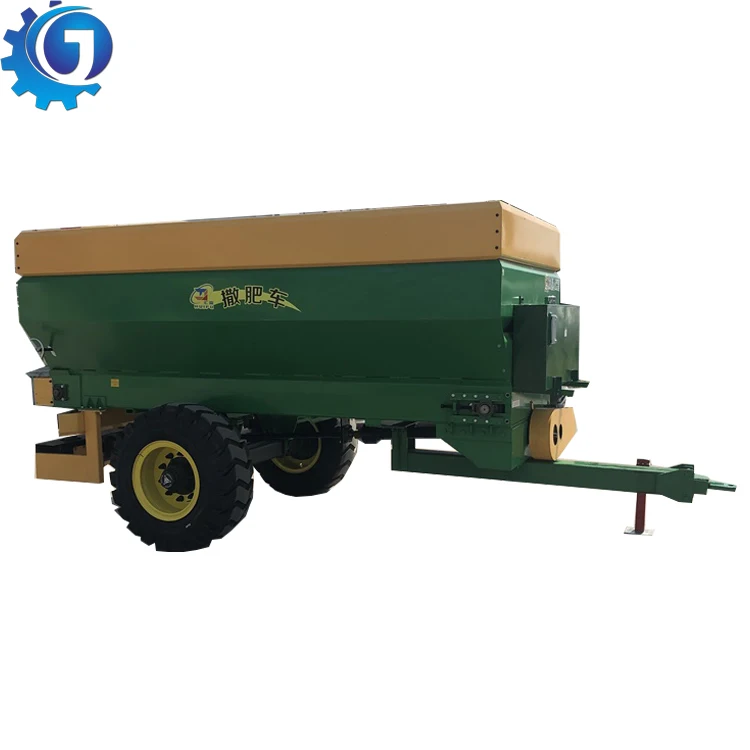 Automatic Tractor towed manure spreader Chicken manure spreading truck Animal manure feeding cart