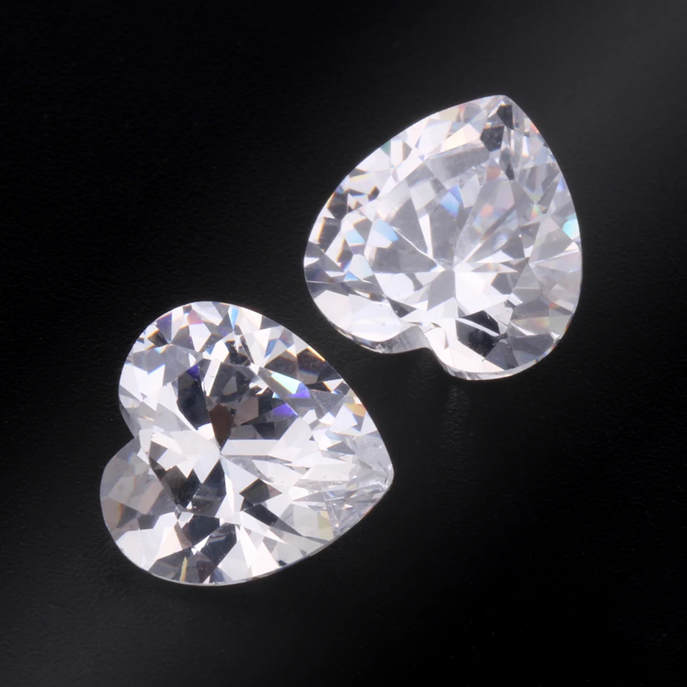 High Quality Heart Shape CZ Stone 3x3mm-12x12mm Amethyst Cubic Zirconia