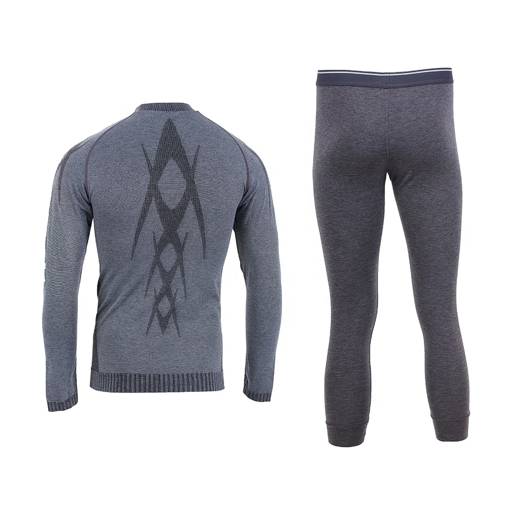 Winter Men Merino Wool Thermal Underwear Fleece Long John Base Layer Sets
