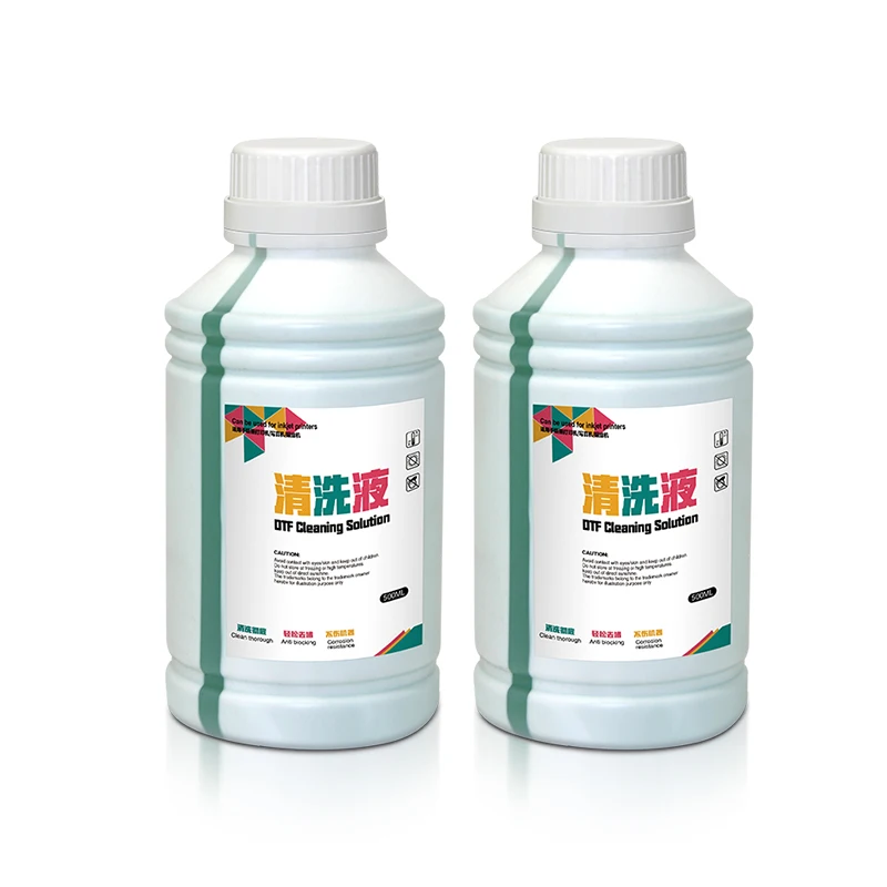 sell high quality premium 500ml green cleaning solution for dtf dye ink waterbased inks printers