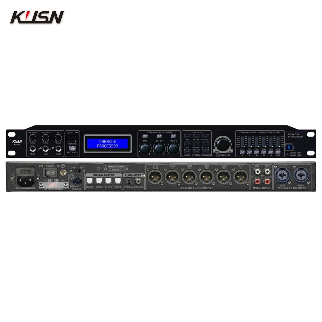 32-bit Professional Dsp Digital Preamplifier Audio Processor Effector Karaoke Microphone Anti Screaming Balanced Reverberation