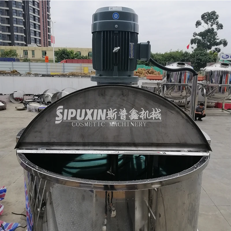 500 Liters cosmetic cream mixing equipment shampoo heated mixing tank