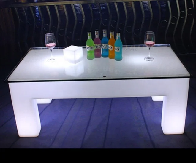 outdoor garden event LED bar tables interactive LED light bar coffee table
