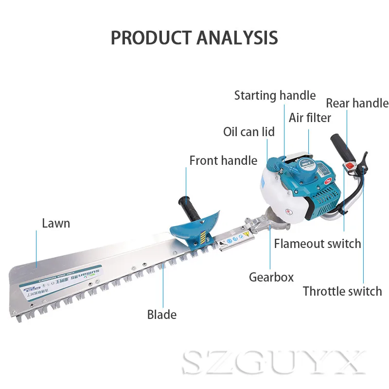 Lawn mower Single blade Two stroke Petrol hedge trimmers Landscaping shears Tea leaf pruning Fence trim