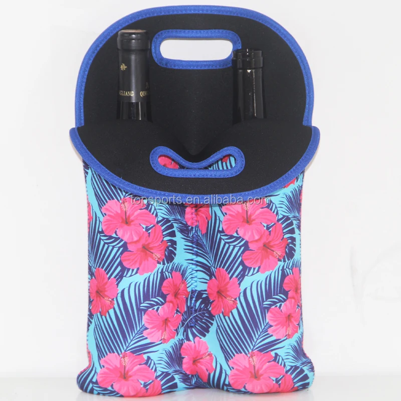 Factory Directly Sublimation Printing Neoprene Two Sets Wine Tote Bags