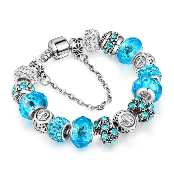 Chinese style popular stone charm snake chain bracelet zodiac charm bracelet