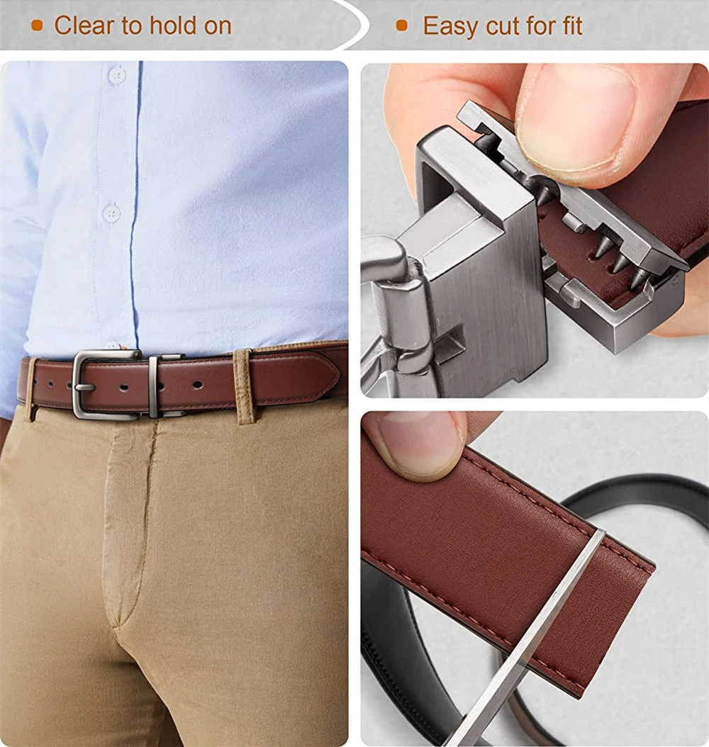 Мужской двусторонний ремень с двумя сторонами