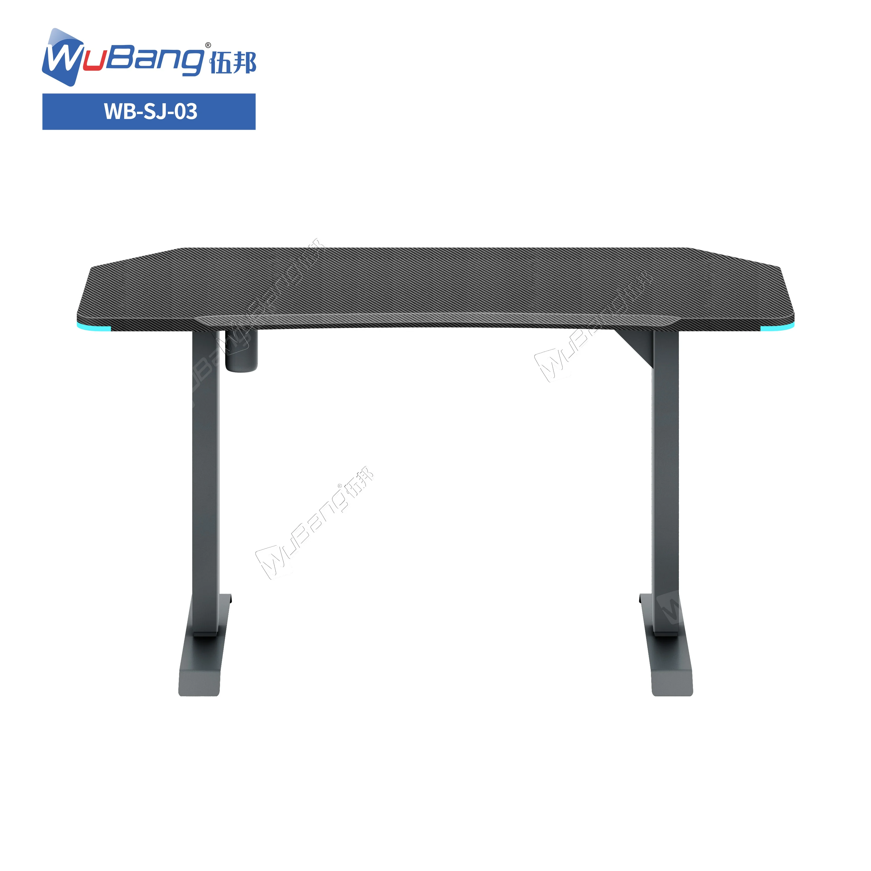 Led Lights Anti-Scratch MDF Tabletop Electric Standing Desk Adjustable Computer Table Gaming Single Motor Computer Gaming Desk