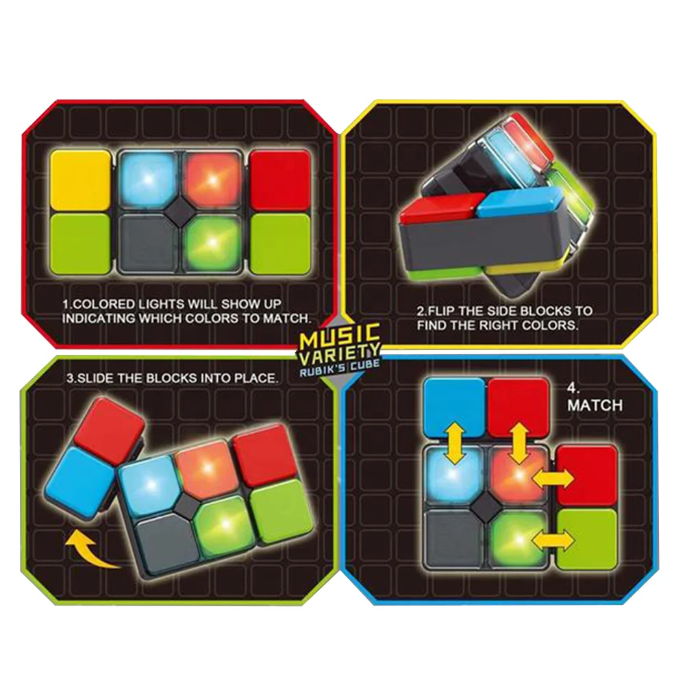 Electron Memory Music Magic Flashing Cube Puzzle Fidget Finger Handheld Training Musical Deformation Game Toy