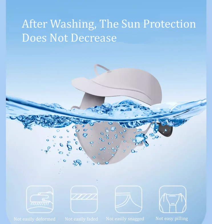 Breathable Full Face Ice Silk Face Cover For Women Outdoor Summer Sunscreen Mask For Golf