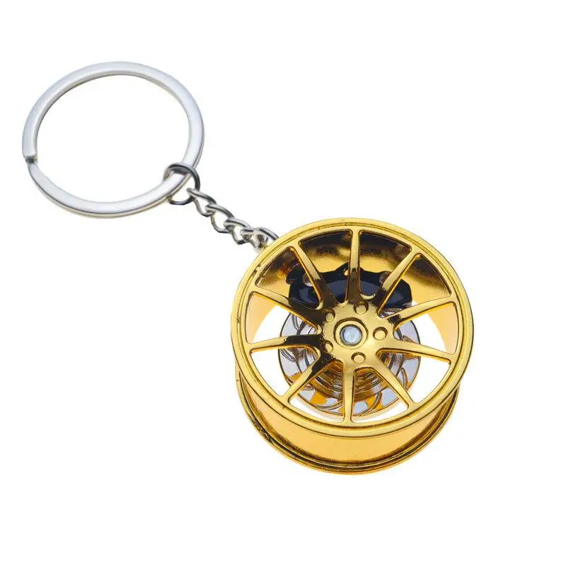 Custom LOGO Car 3D Brake Disc With Wheel hub metal Keychain