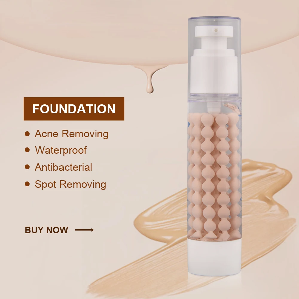 Skin Whitening BB Cream Sample Size Moisturizing Liquid Foundation with Oil-Control Feature Concealer Sunscreen Dark Skin Tone