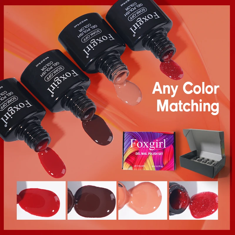 Ransheng Nail Wholesale Gel Polish 8Ml Foxgirl Gel Polish Kit Nail Beauty Salon Led Uv Gel Polish Art Painting Supplies 20 Color
