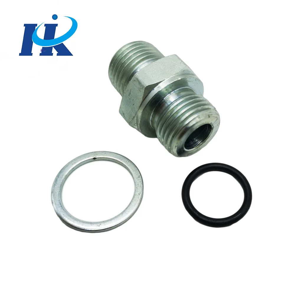 Carbon Steel Metric Male O RING straight Face Seal Adaptor 1E