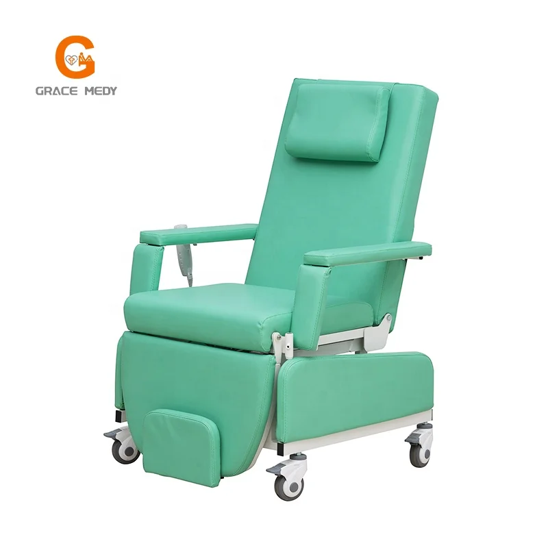Professional Medical Exam Equipment Two Function Adjustable Electric Patient Dialysis Chair