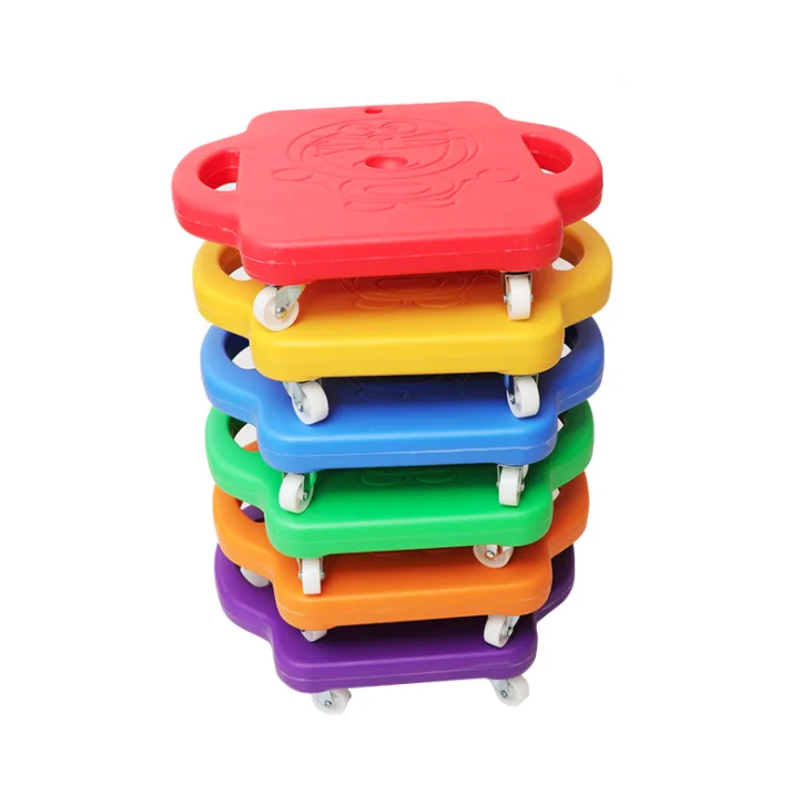 Забавный самокат детский каток четыре колеса из искусственной кожи пластмассовый скутер для тренажерного зала