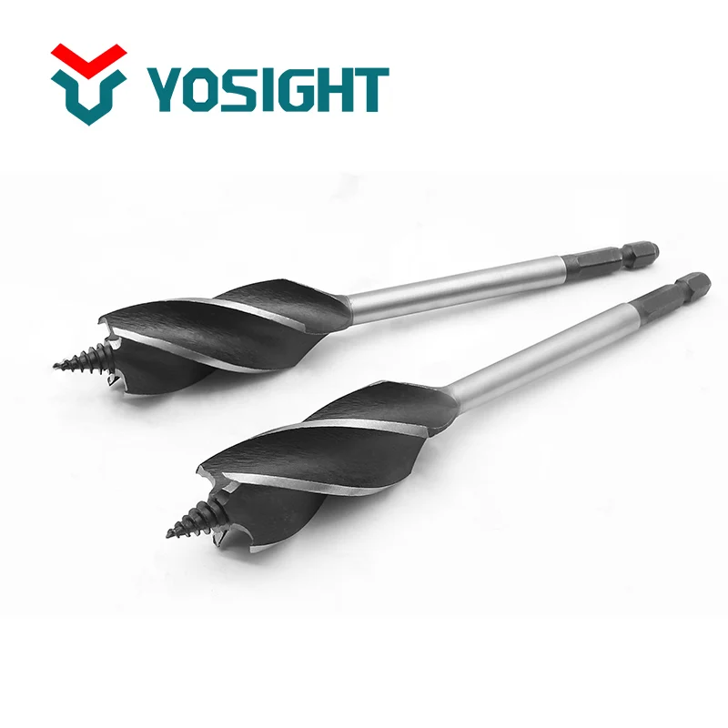 High Quality Hex Shank Wood Working Auger Drill Bit Quad Fluted for Wood Plastic