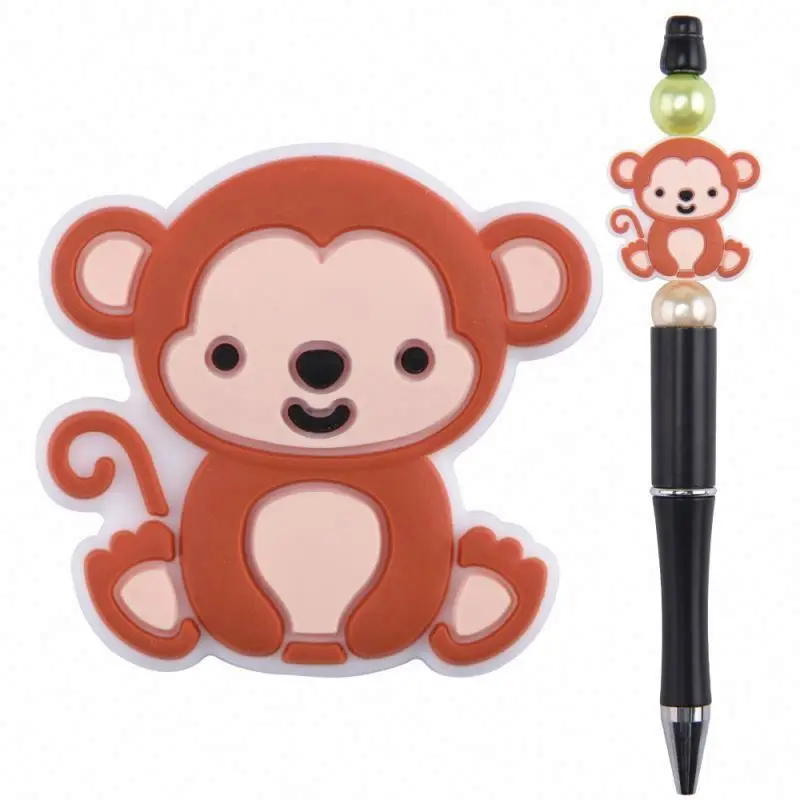 Silicone bead badge reel ew kids Black charms Butterfly Kids Customizable Accessories silicone focal beads for pens