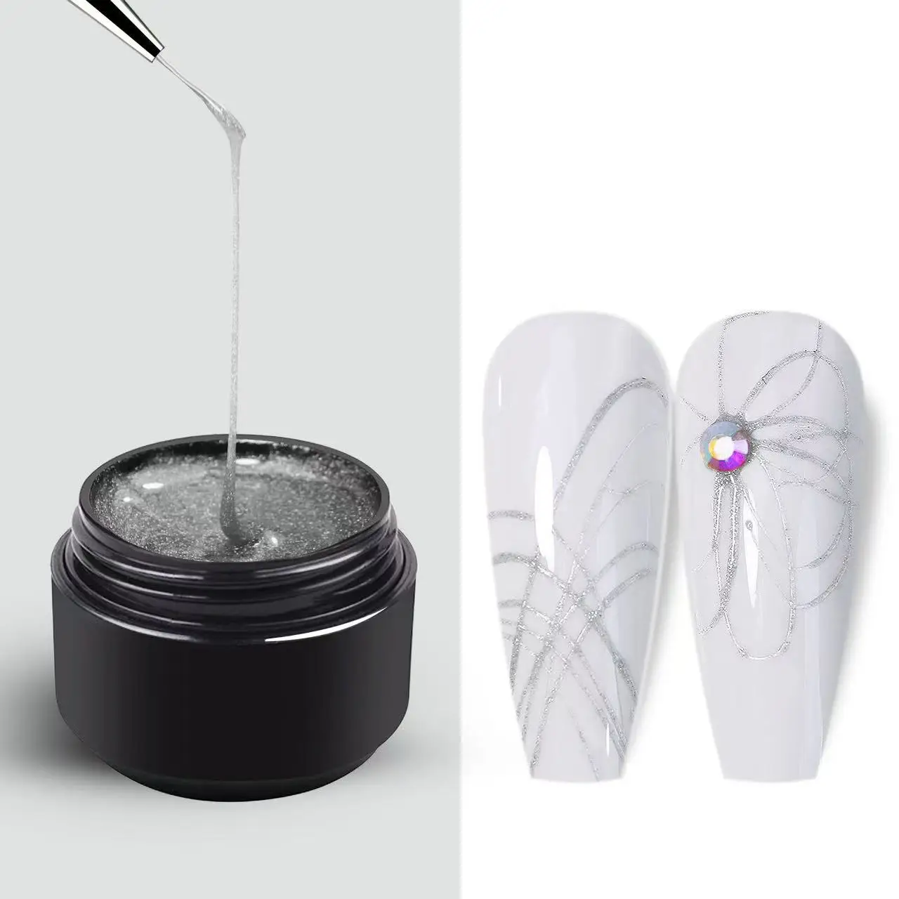 Nail Brushed Glue New Stretch Silk Painted Creative Painting Flower Pull Glue spider gel