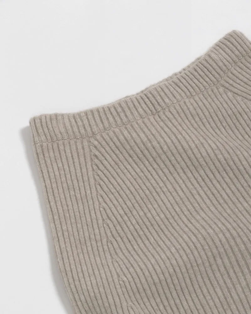 Womens 100% Pure Cashmere Lounge Set Half Collar Wide Leg Knit Wool Cashmere women sweater 2 piece sets