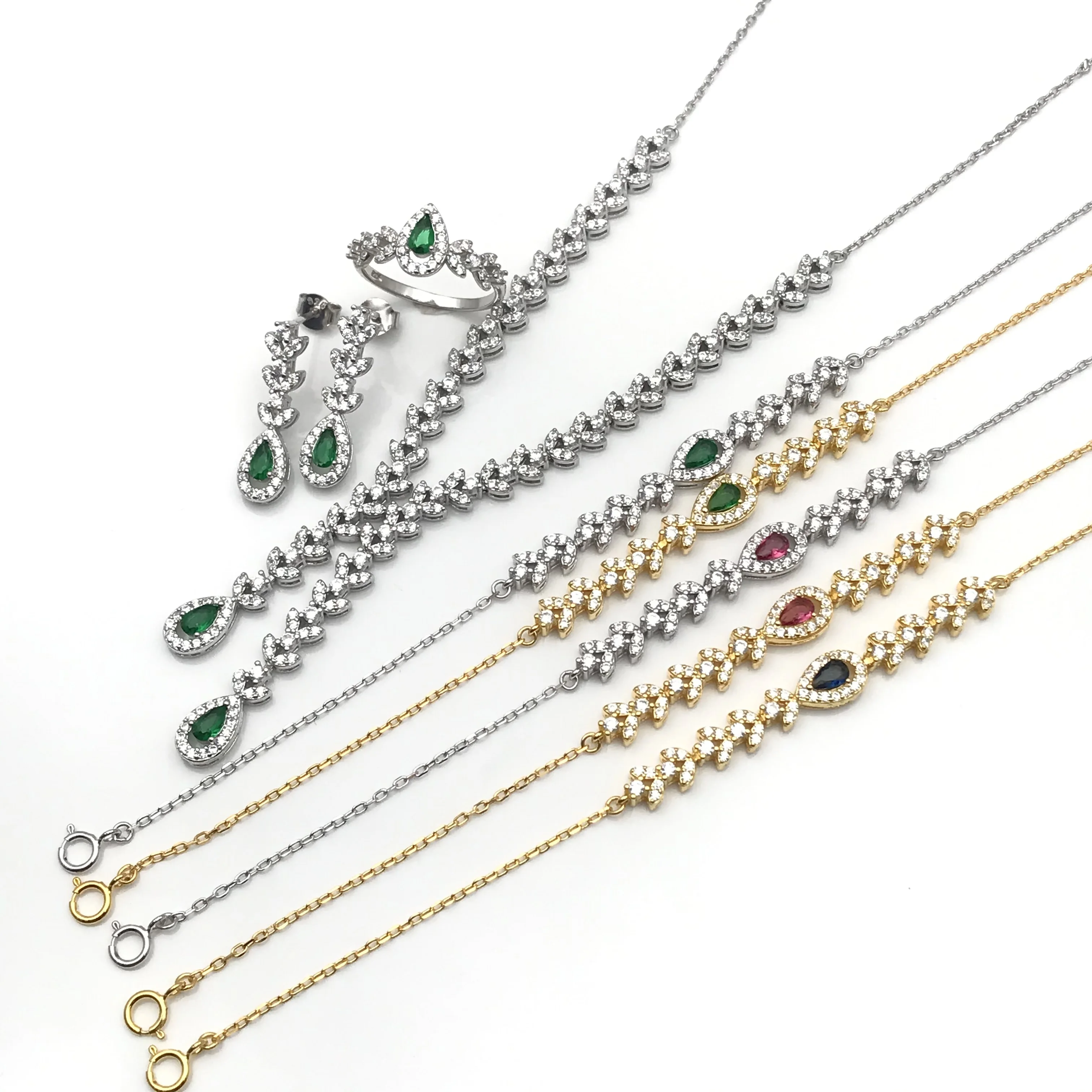 Zircon Necklace Set 2024 Women Vintage Flower Jewelry Sets Eye Party Necklace Set Gold Style 925 Silver Plated Dubai Black 24k