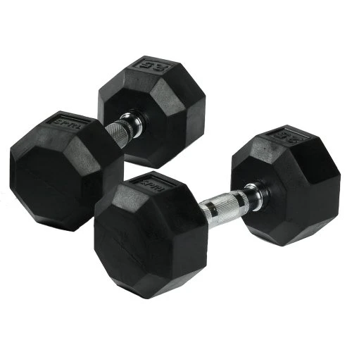 Commercial  weight lifting dumbbell set man Fitness black rubber hex Dumbbell Sets High quality cast iron hex rubber dumbbell