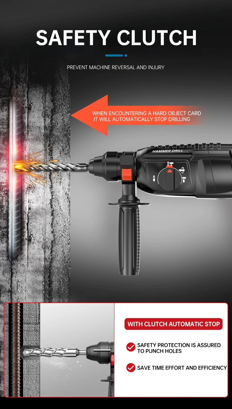 Best Selling Electric Demolition Hammer Drills Power Tools Breaker Drilling Machine Drills Electric Rotary Hammer